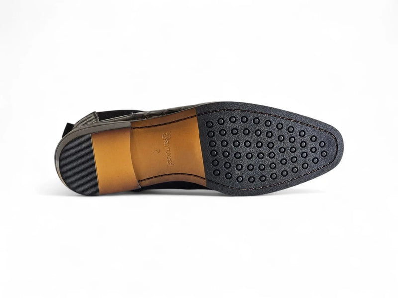 Carrucci Crocodile Embossed Leather Chelsea Boot