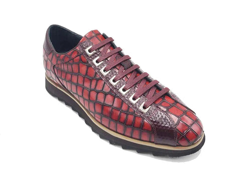 Crocodile Embossed Leather Sneaker