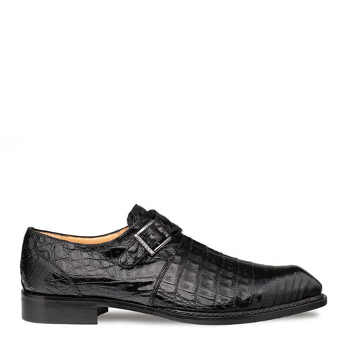 Mezlan Gigolo Black Crocodile Leather Monk Strap Shoes – Handmade Luxury Dress Shoes from Spain