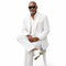 Mens Premium Cotton Seersucker Stripe Suit ā White