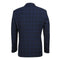 Mens Plaid Suit - Patterned Business Suit - Mens Slim Fit Two Button Stretch Suit In Dark Navy Windowpane Plaid