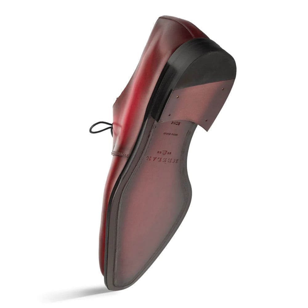 Men's Principe Burgundy/Red Patina Leather Derby Shoes by Mezlan – Handcrafted Luxury, Made in Spain