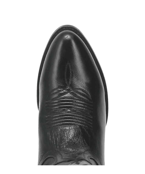 Dan Post Men's Milwaukee Boot: Sleek black leather boot with a pointed toe and subtle stitched details. Features a low heel for a stylish, streamlined look.
