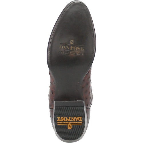Dan Post Men’s Pershing Brown Full Quill Genuine Ostrich 13” Round Toe Cowboy Boot