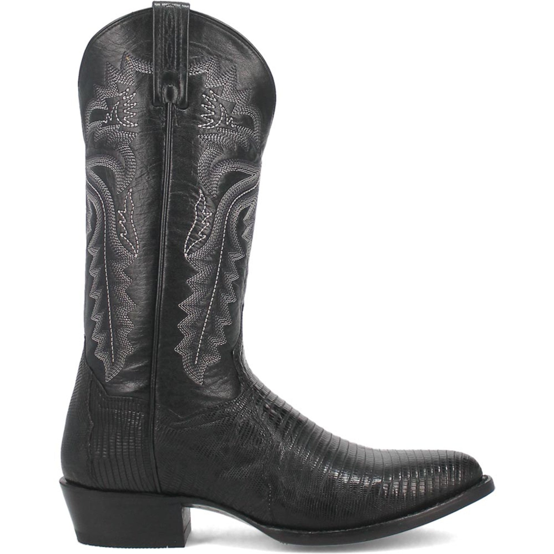 Dan Post Men’s Winston Black Genuine Lizard Skin Round Toe Cowboy Western Boot