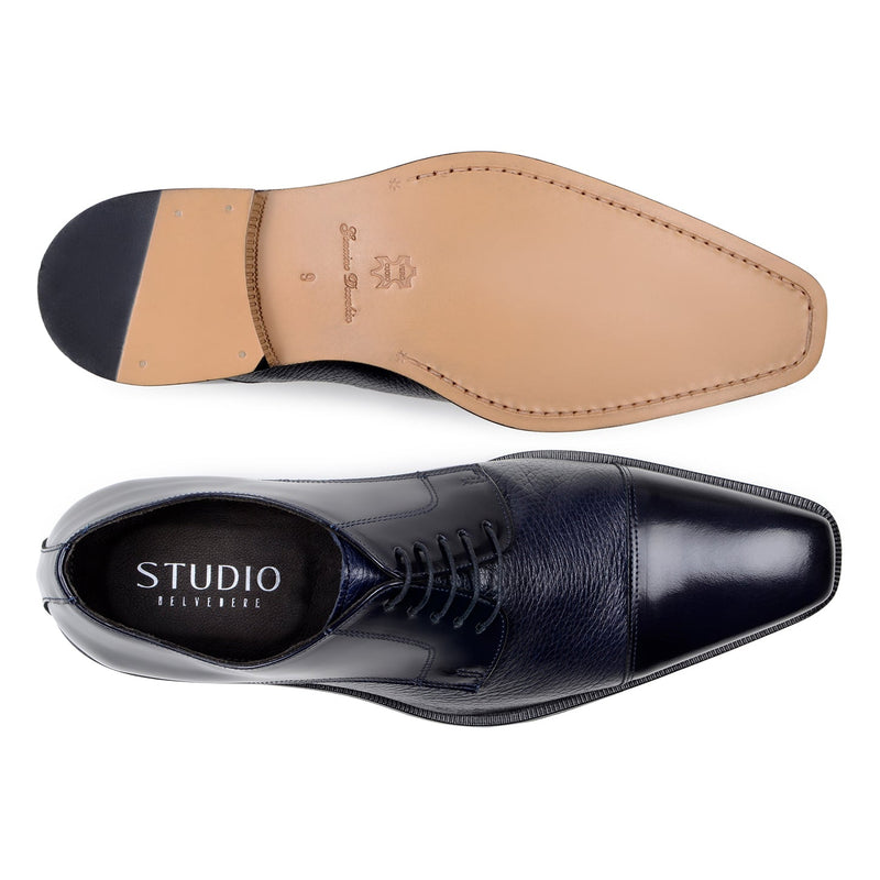 Belvedere Alexander - Navy Genuine Ostrich Leather Shoe
