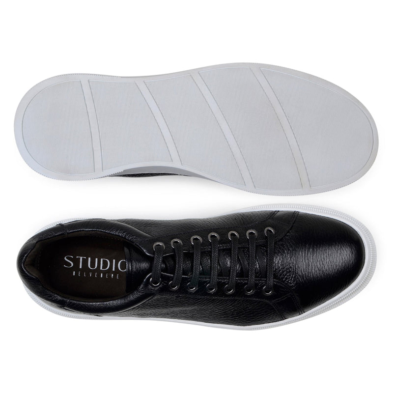 Belvedere Matteo Black Genuine Crocodile Dress Shoe