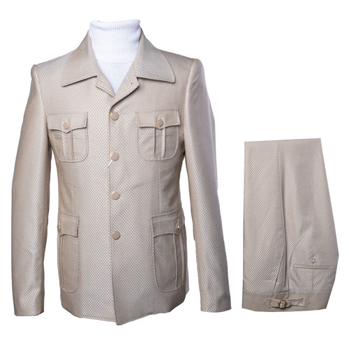 Rossi Man DUKE RM1766 Slim Fit 3-Piece Suit for Men รขโฌโ Modern Cream Off-White Formalwear