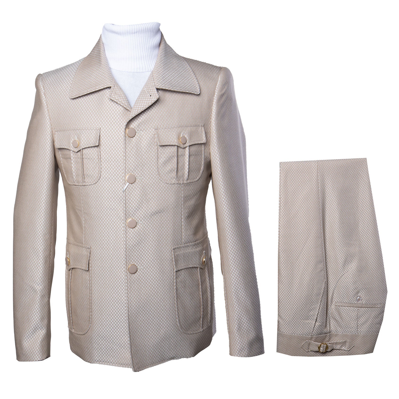 Rossi Man DUKE RM1766 Slim Fit 3-Piece Suit for Men รขโฌโ Modern Cream Off-White Formalwear