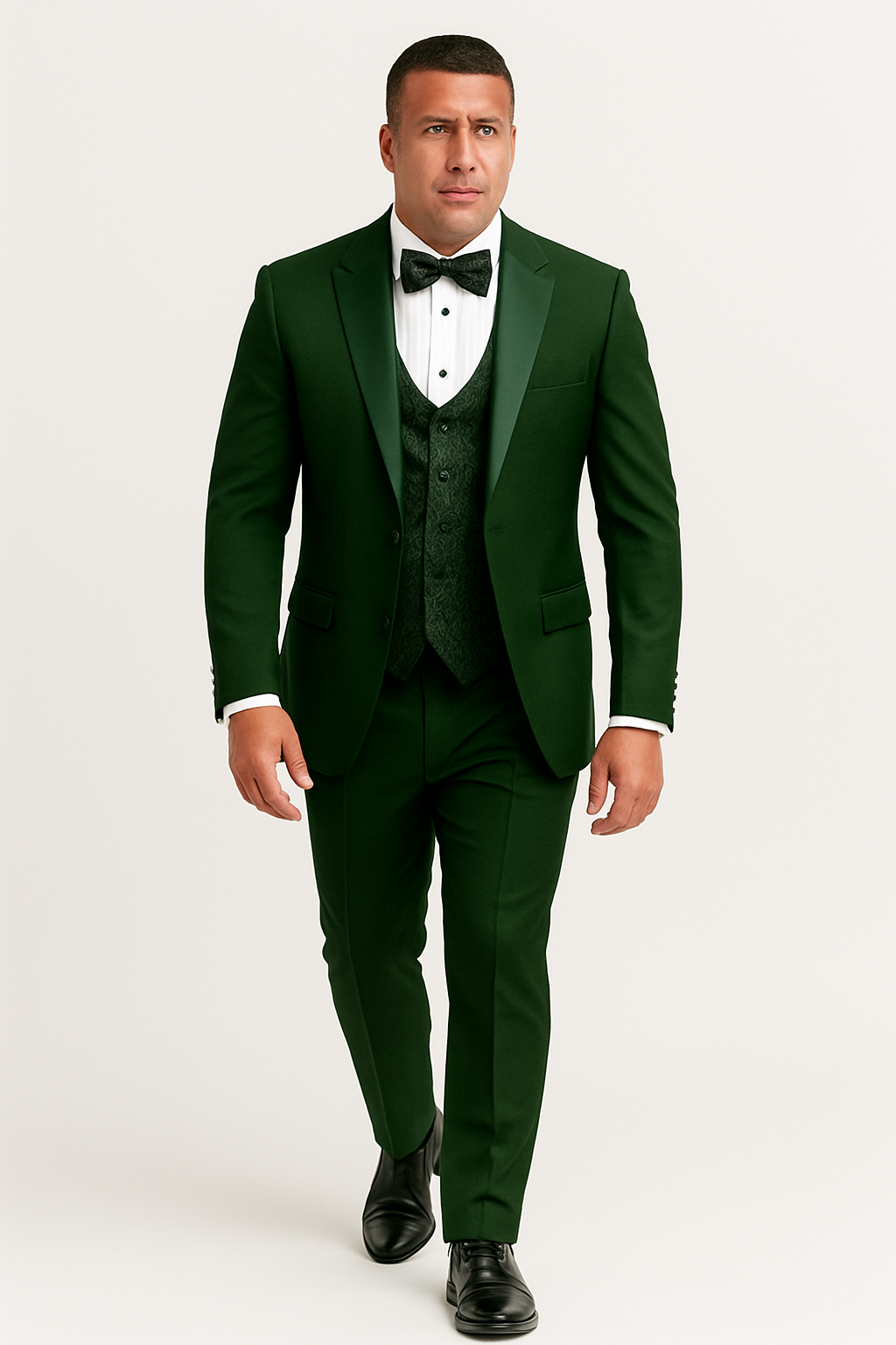 Dark Green Tuxedo - Men's Modern Fit Wedding & Prom Shawl Matching Hunter Green Tuxedo