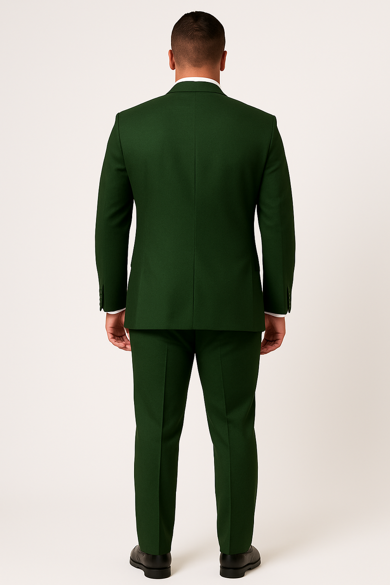 Dark Green Tuxedo - Men's Modern Fit Wedding & Prom Shawl Matching Hunter Green Tuxedo