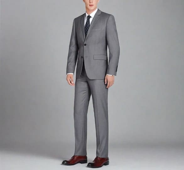 Renoir Clothing - Renoir Suit - Renoir Fashion - Super 140s Wool Two Button Slim Fit Dark Grey Renoir Suit