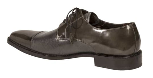 Men’s Grey Cap Toe Dress Shoes by Mezlan – Deerskin & Calfskin Lace-Up Oxfords Made in Spain