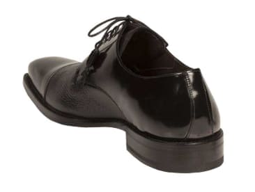 Men’s Black Cap Toe Dress Shoes by Mezlan – Deerskin & Calfskin Lace-Up Oxfords Made in Spain