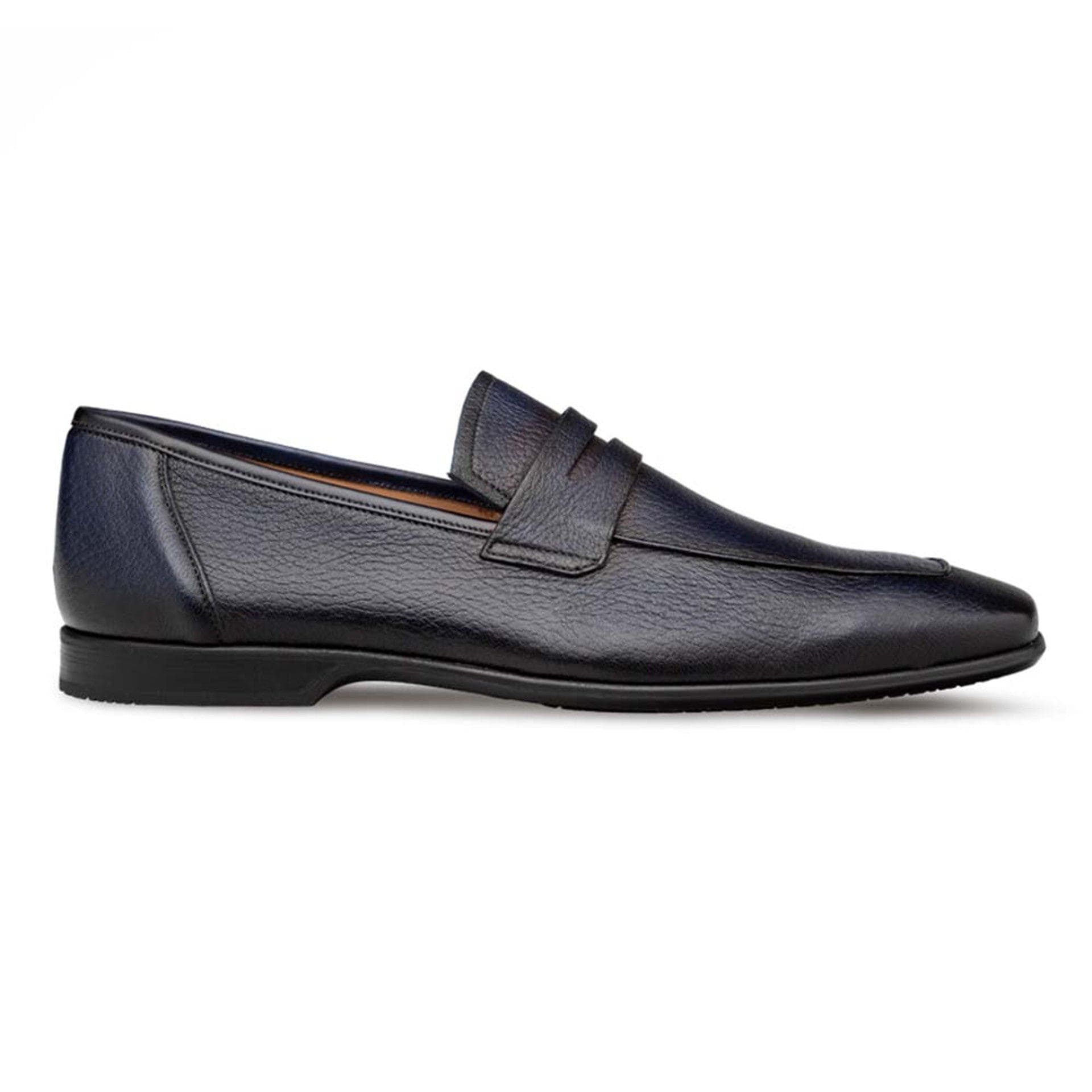 Men's Deerskin Blue Penny Loafer By Mezlan Made In Spain Brand