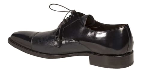 Men’s Blue/Navy Cap Toe Dress Shoes by Mezlan – Calfskin & Deerskin Lace-Ups Made in Spain