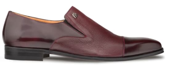 Milani Burgundy Calfskin and Deerskin Dress Slip-On by Mezlan – Made in Spain