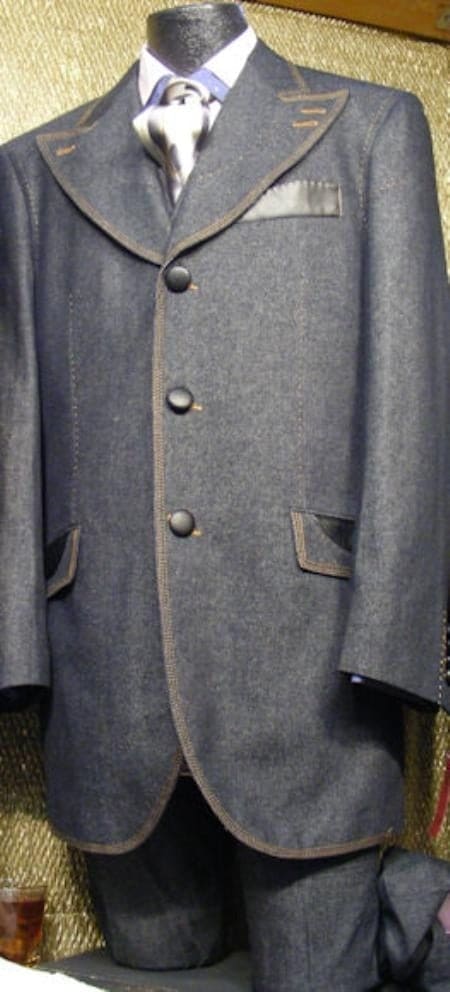 Mens Zoot Suit - Zuit Suit - Blue Suit - Wedding Peak Lapel Zoot Suit