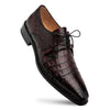 Men’s Giovane Fuscus Burgundy Crocodile Cap Toe Derby Shoes by Mezlan – Exotic Luxury Made in Spain