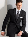 Mens Designer Super 120's Wool Notch Tuxedo Suit in Black