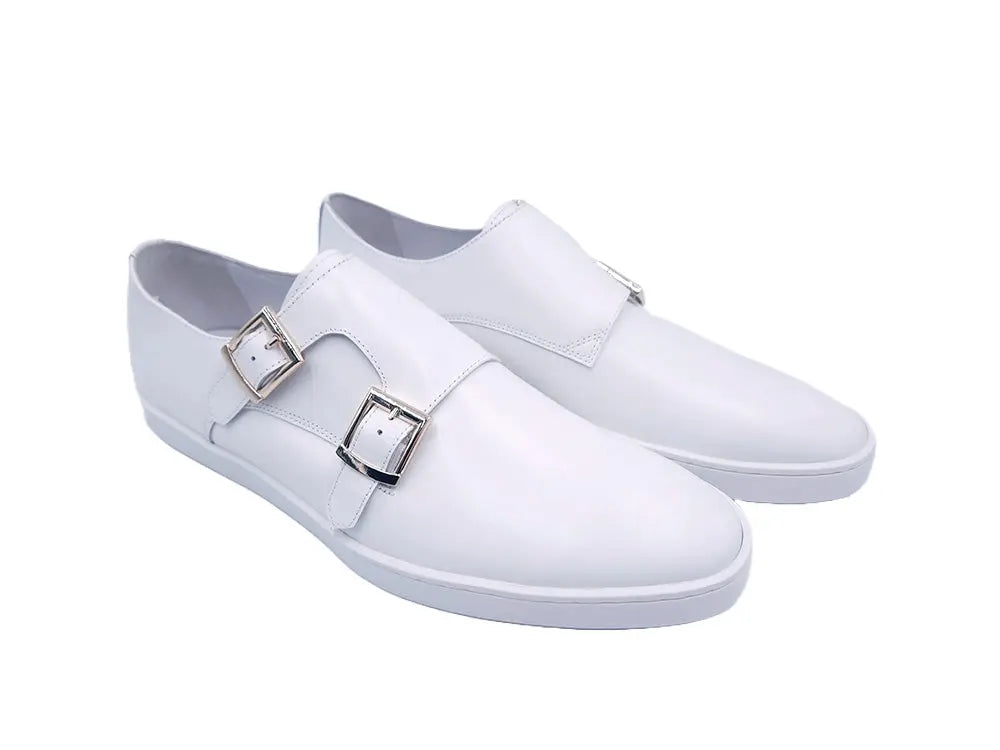 Men's Double Monk Strap Leather Sneaker – Smart Casual Hybrid