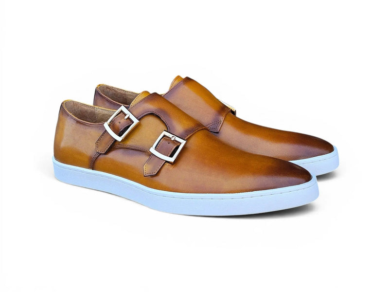 Carrucci Leather Double Monk Strap Sneaker