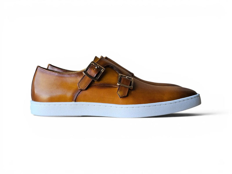 Carrucci Leather Double Monk Strap Sneaker