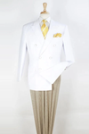 Elegant Men’s Double Breasted Blazer in White | Classic Fit Suit Jacket