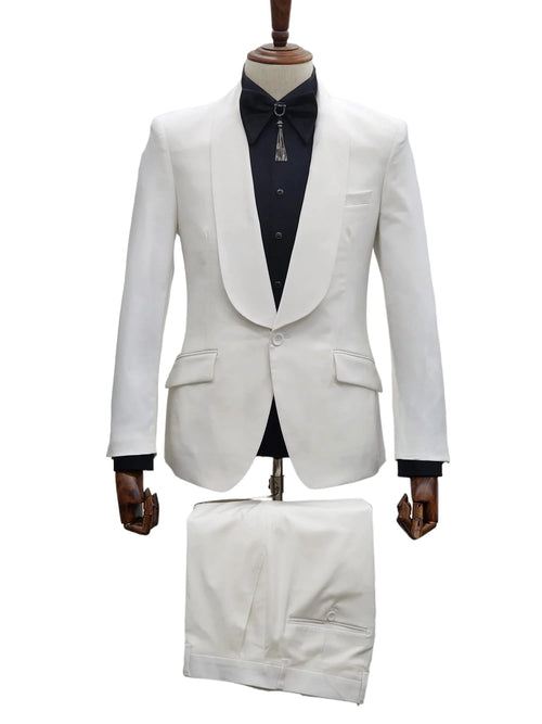 Ivory Tuxedo - Cream Wedding Suit - Off White Groom 2Piece Suit