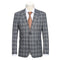 Stretch Performance Double Breasted Grey Plaid Slim Fit Suit