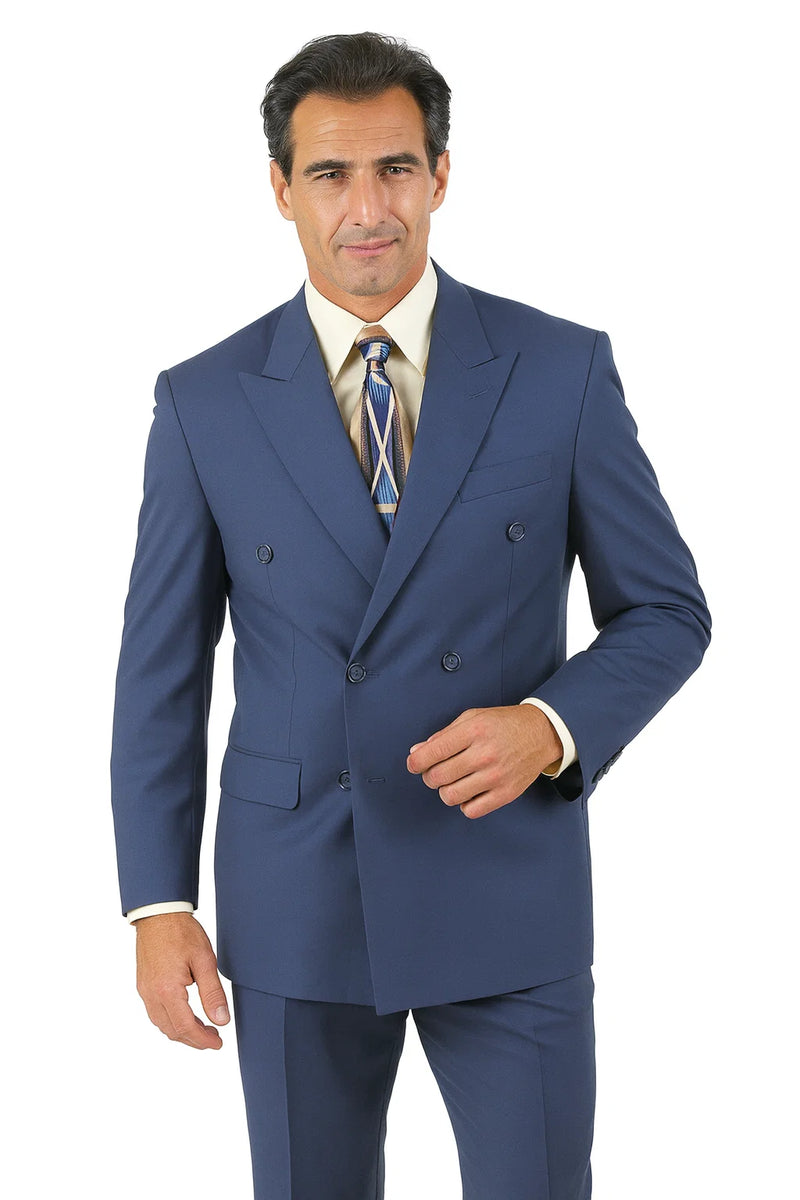 Double Breasted Suit in Blue