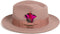 Gangster 100% Australian Wool Crushable Mens Fedora Hat - Removable Feather Gangster Dusty Pink Mens Fedora Hat