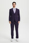Mens Stacy Adams Suit - Stacy Adams Suit Men's Designer Suit - Vested One Button Peak Lapel in Eggplant