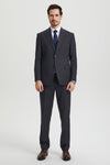 "Mens Stacy Adams Suit - Stacy Adams Suit Men's Designer Suit - Two Button Vested in Charcoal Grey"