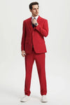 "Mens Stacy Adams Suit - Stacy Adams Suit Men's Designer Suit - Two Button Vested in Red"