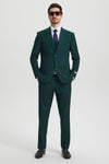 "Mens Stacy Adams Suit - Stacy Adams Suit Men's Designer Suit - Two Button Vested in Hunter Green"