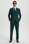 Men's Two Button Vested Stacy Adams Basic Designer Suit in Hunter Green