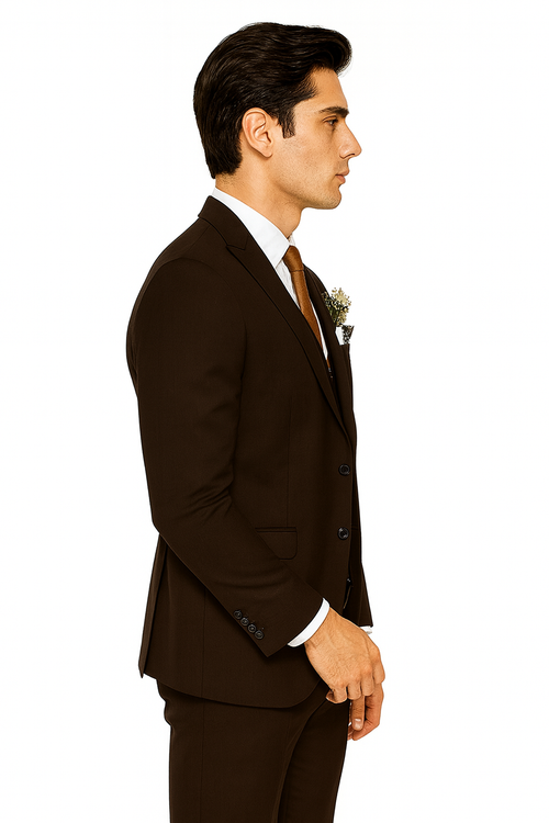 Mens Brown Linen Suit - Brown Summer Wedding Suit