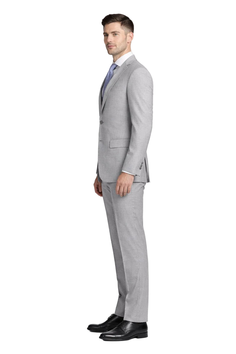Light Grey Mens Two-Piece Suit – Slim Fit Jacket and Trousers with Tie