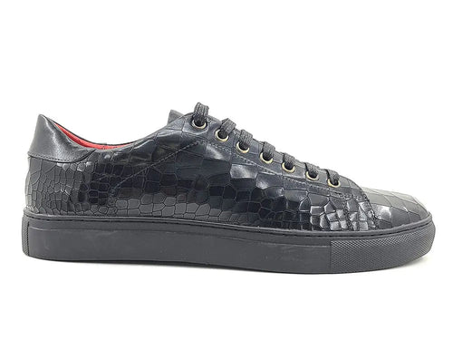 Mens Embossed Leather Casual Fashion Sneaker