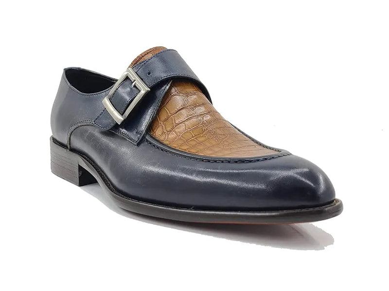 Carrucci Alligator Embossed Leather Derby