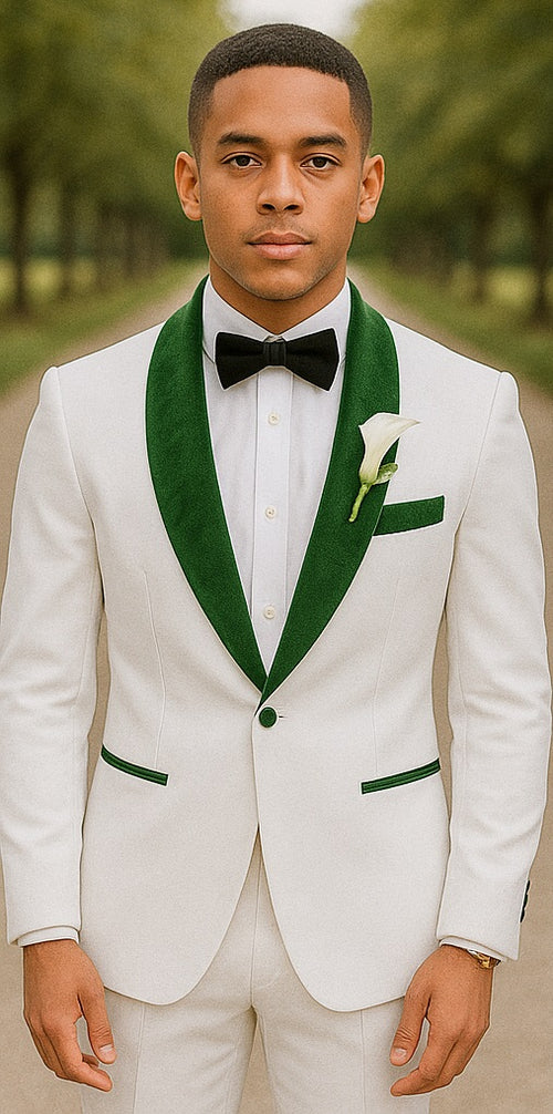 white-tuxedo-with-green-velvet-shawl-lapel