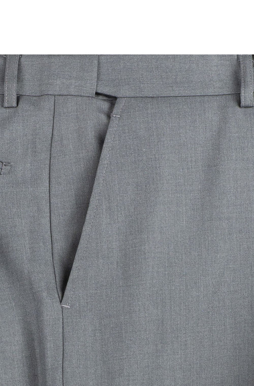 Nola Collection - Medium Gray Regular Fit 2 Piece Suit Flat Front Pants with 2″ Elastic Waistband
