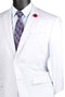 Nola Collection - White Regular Fit 2 Piece Suit Flat Front Pants with 2″ Elastic Waistband