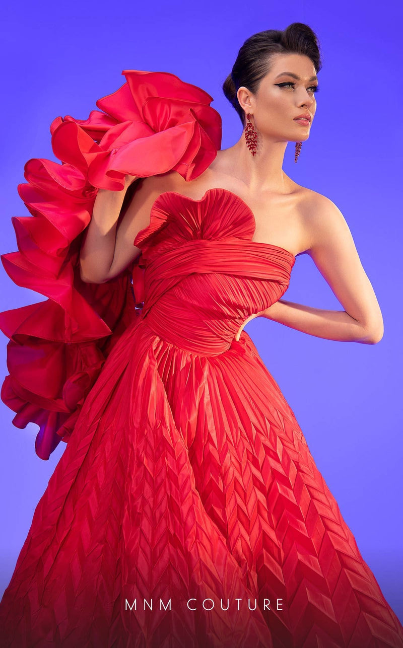 Fouad Sarkis F02815 Puff-Sleeve Ball Gown