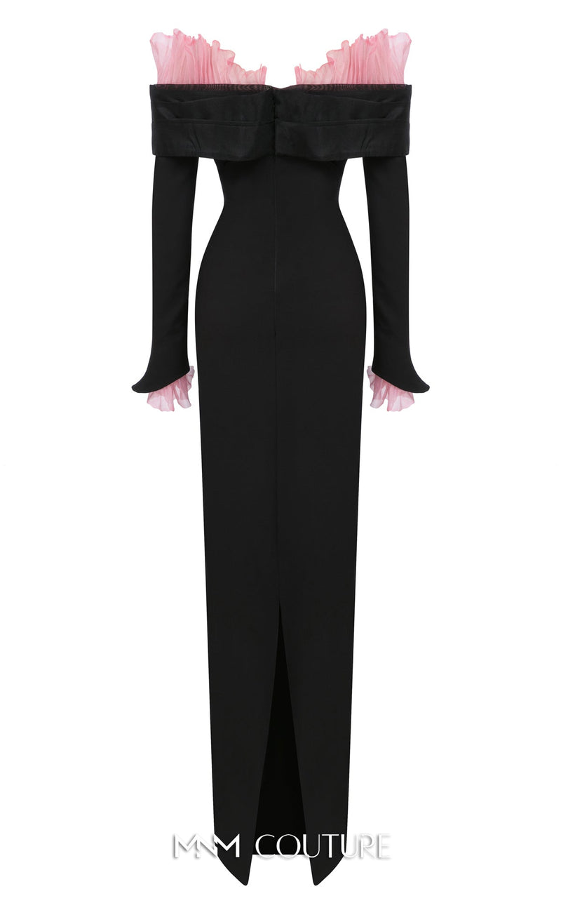 Fouad Sarkis F02941 Long Sleeve V-Neck Gown