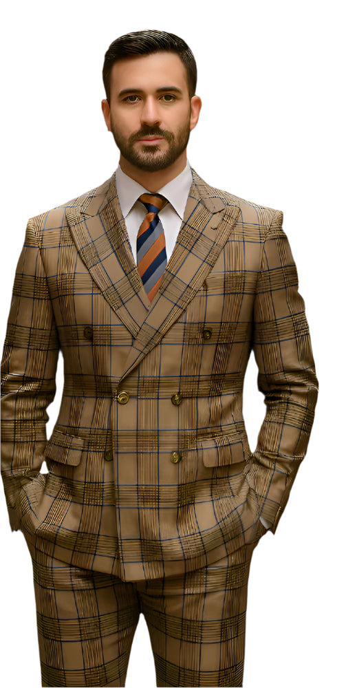 beige-plaid-double-breasted-suit