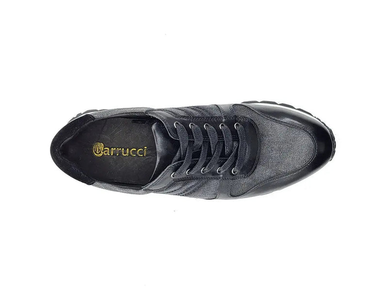 Carrucci Fashion Sneaker Calfskin with Canvas inlaid