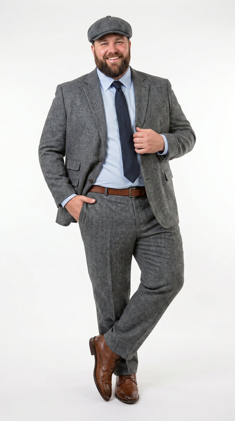 Men’s Gray Great Gatsby Suit, 1920s Inspired Vintage Wedding and Costume Suit