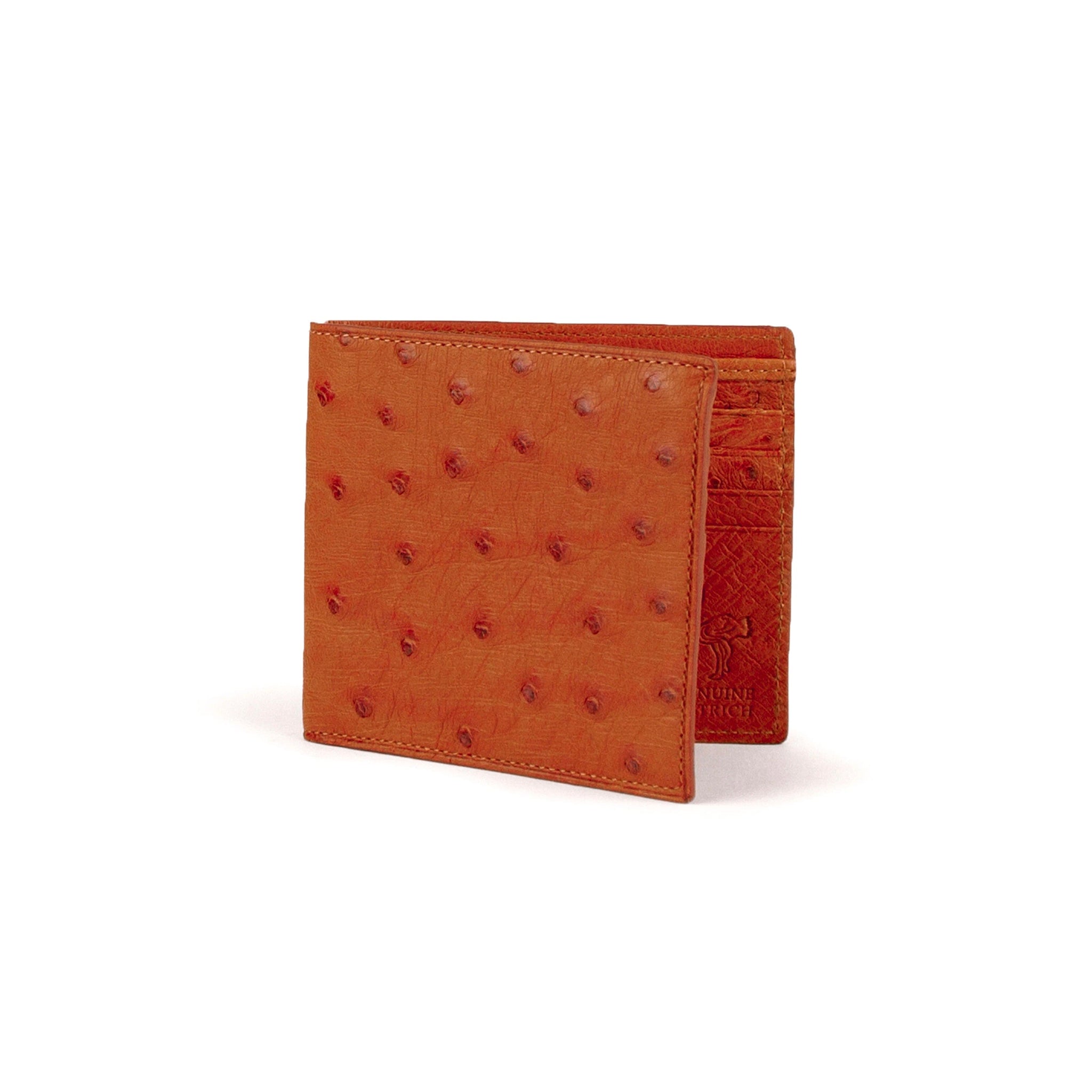 Full Ostrich Quill Checkbook Holder in Cognac